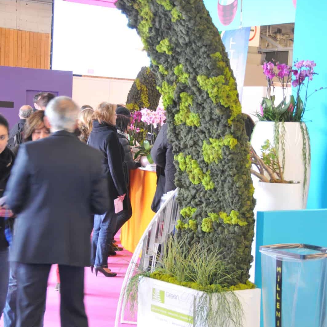 Stand végétal, stand végétalisé par Green Decor, design végétal et location de plantes avec contrat d'entretien